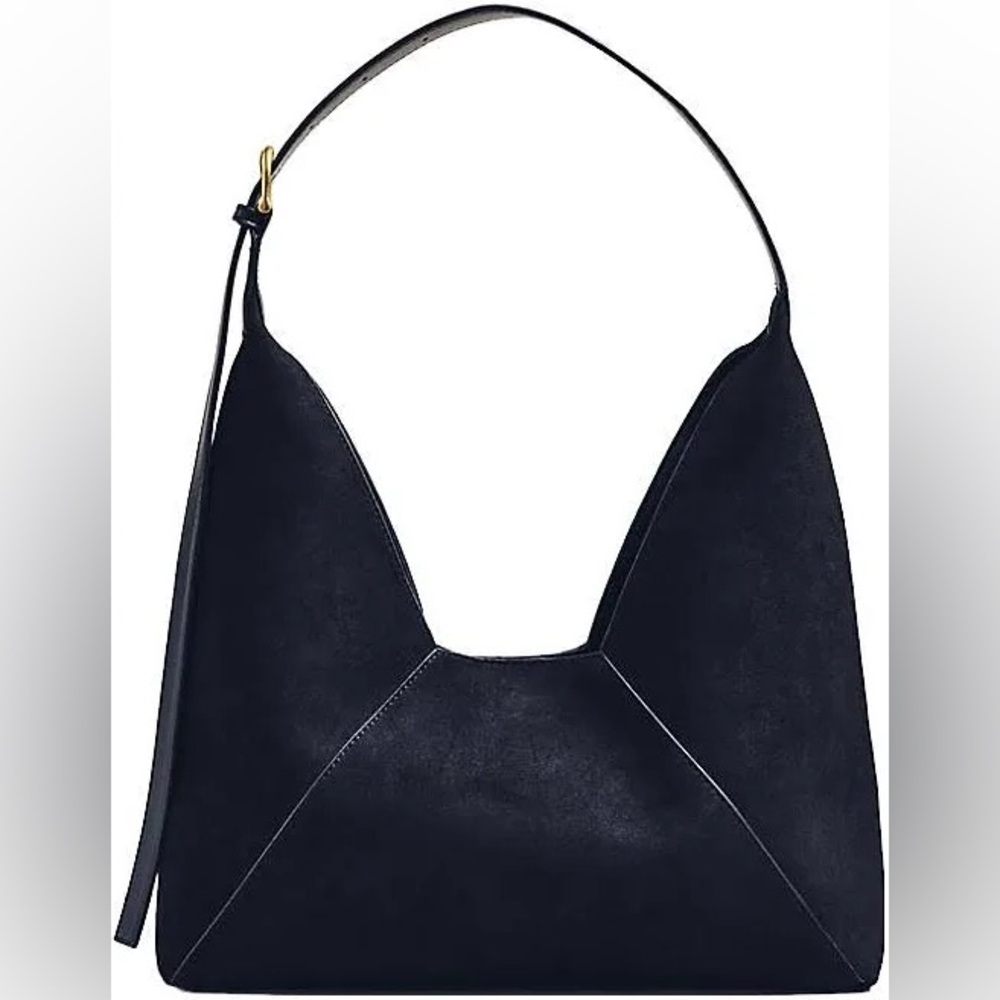 Anthropologie Cuout Shoulder Bag Black faux Suede preowned